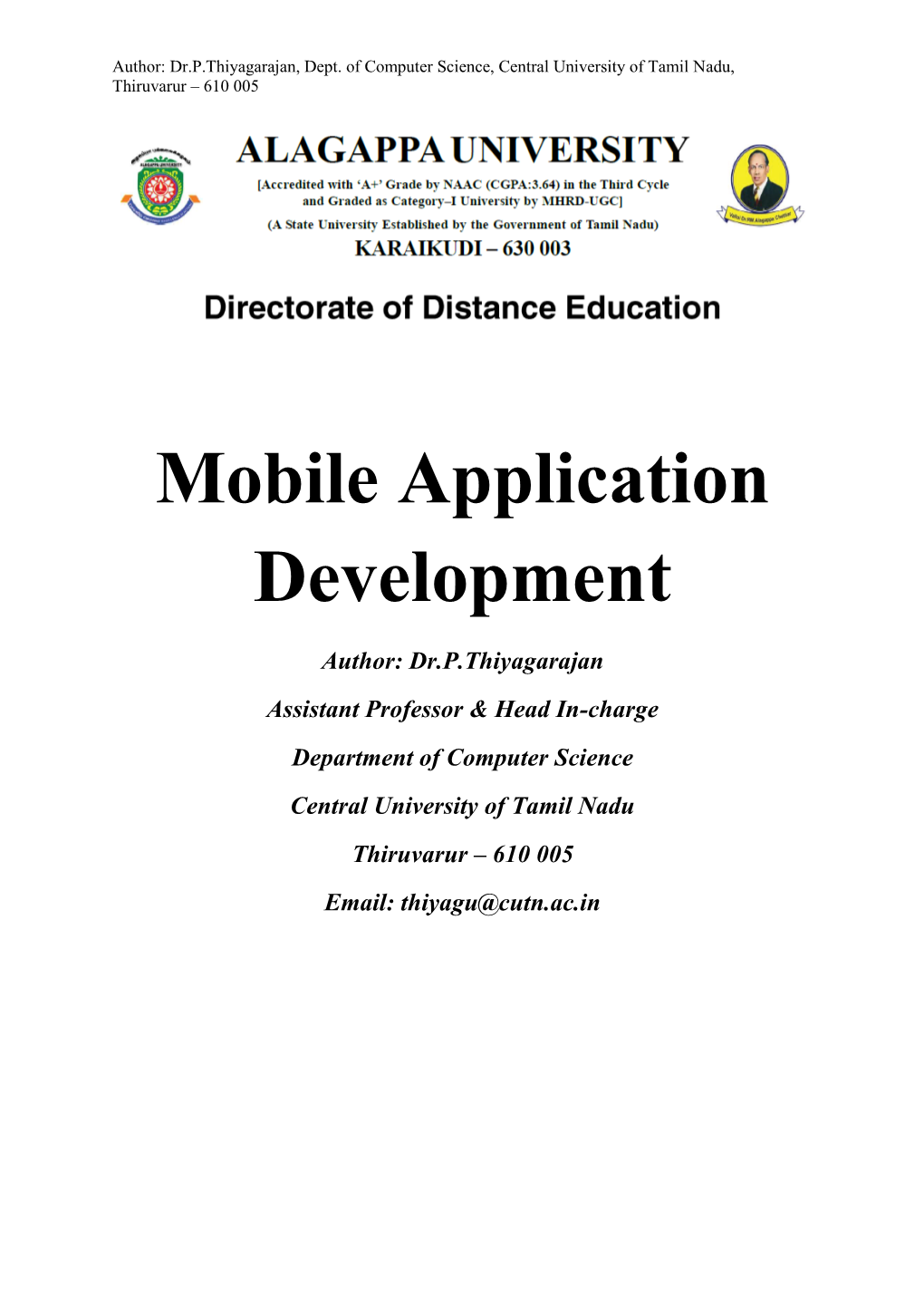 Mobile Application Development