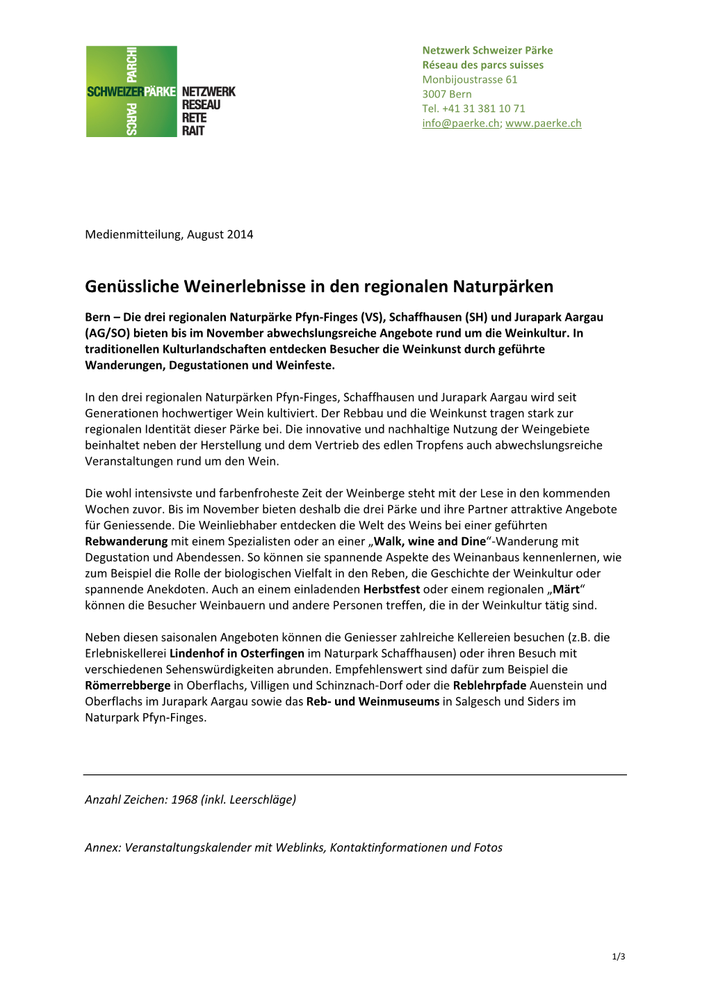 Genüssliche Weinerlebnisse in Den Regionalen Naturpärken