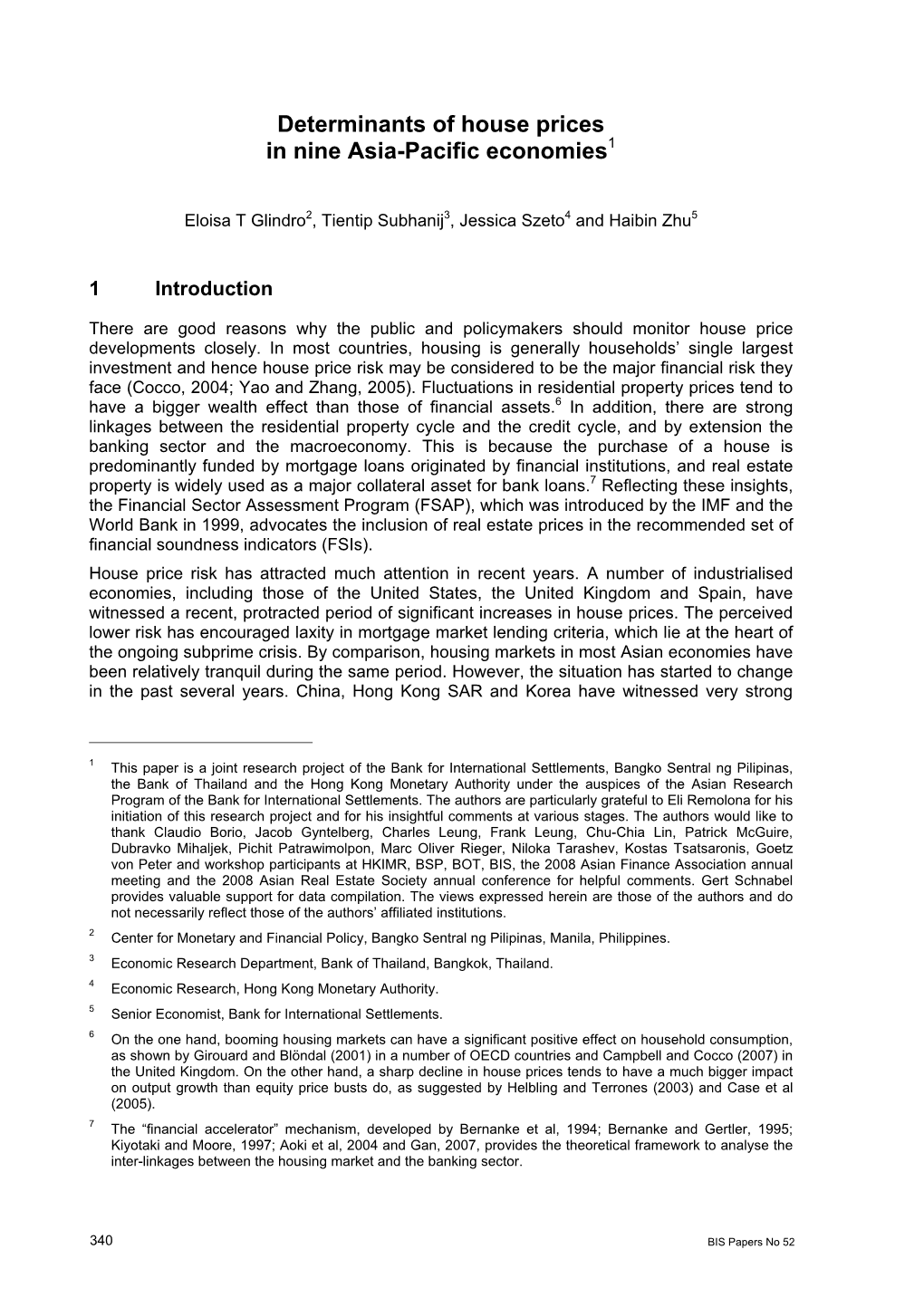 Determinants of House Prices in Nine Asia-Pacific Economies