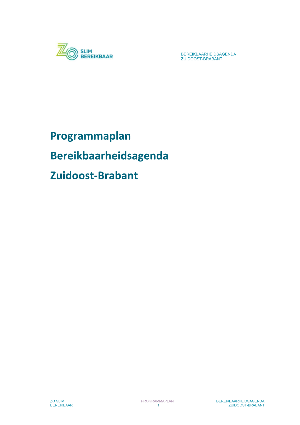 Programmaplan Bereikbaarheidsagenda Zuidoost-Brabant