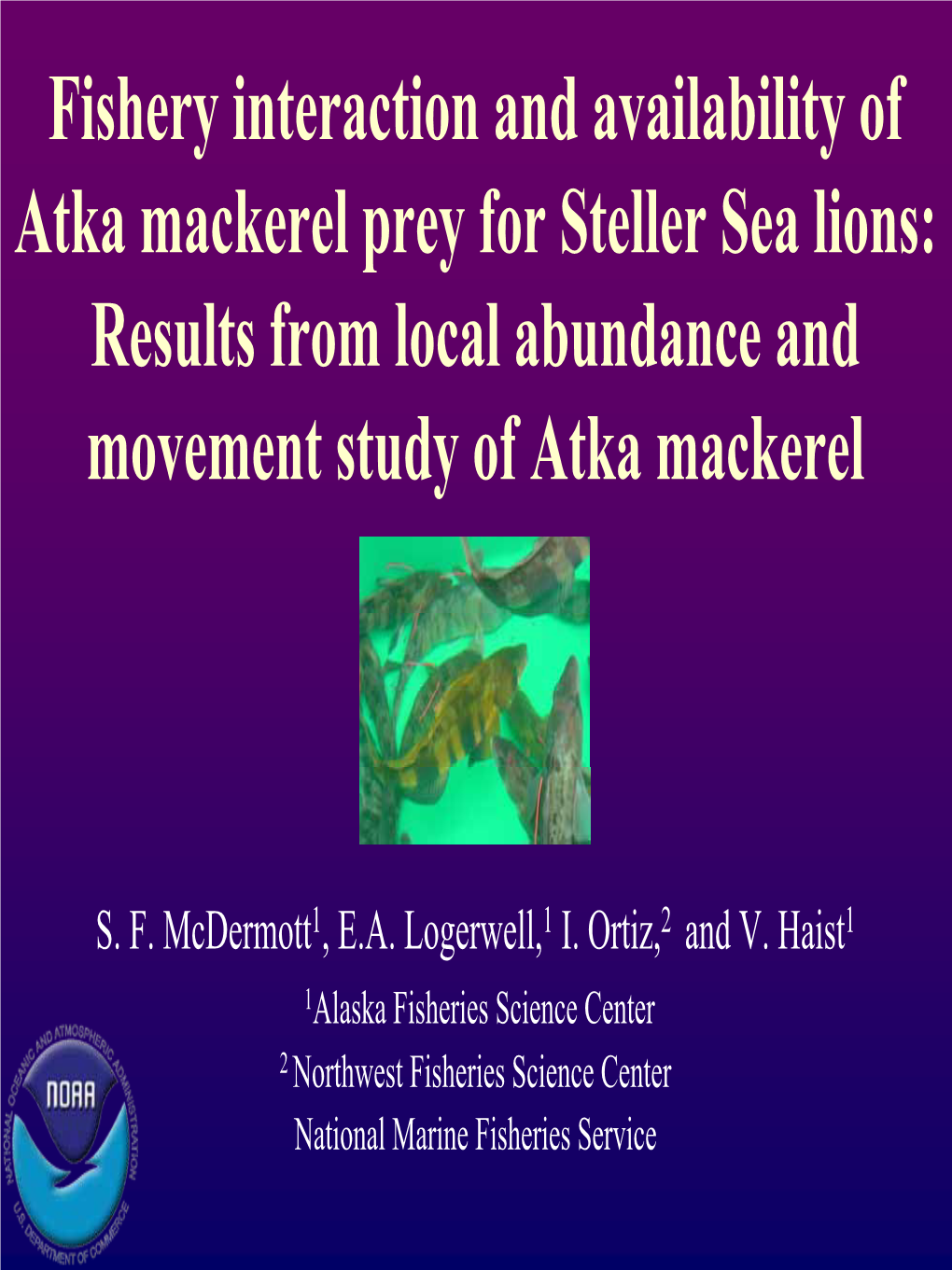 Fishery Interaction and Availability of Atka Mackerel Prey for Steller Sea Lions: Results from Local Abundance and Movement Study of Atka Mackerel