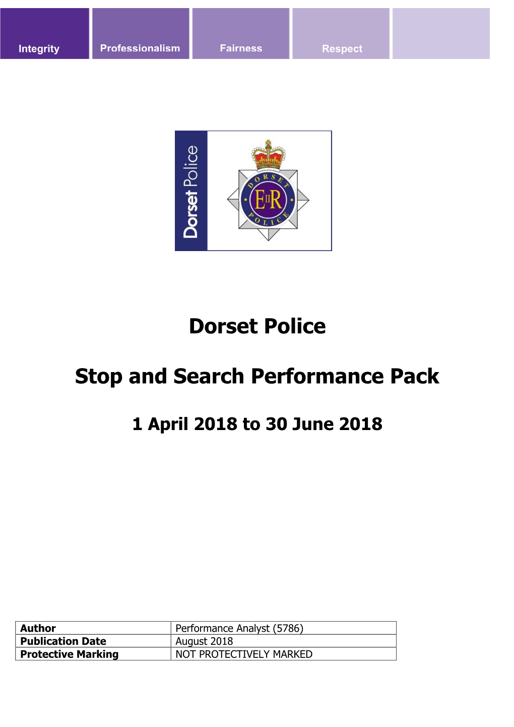 Dorset Police Stop and Search Performance Pack