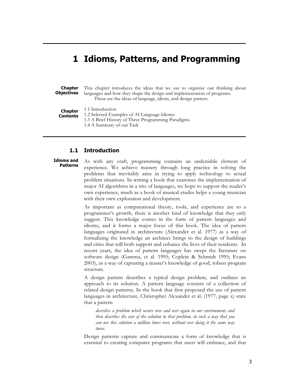 1 Idioms, Patterns, and Programming