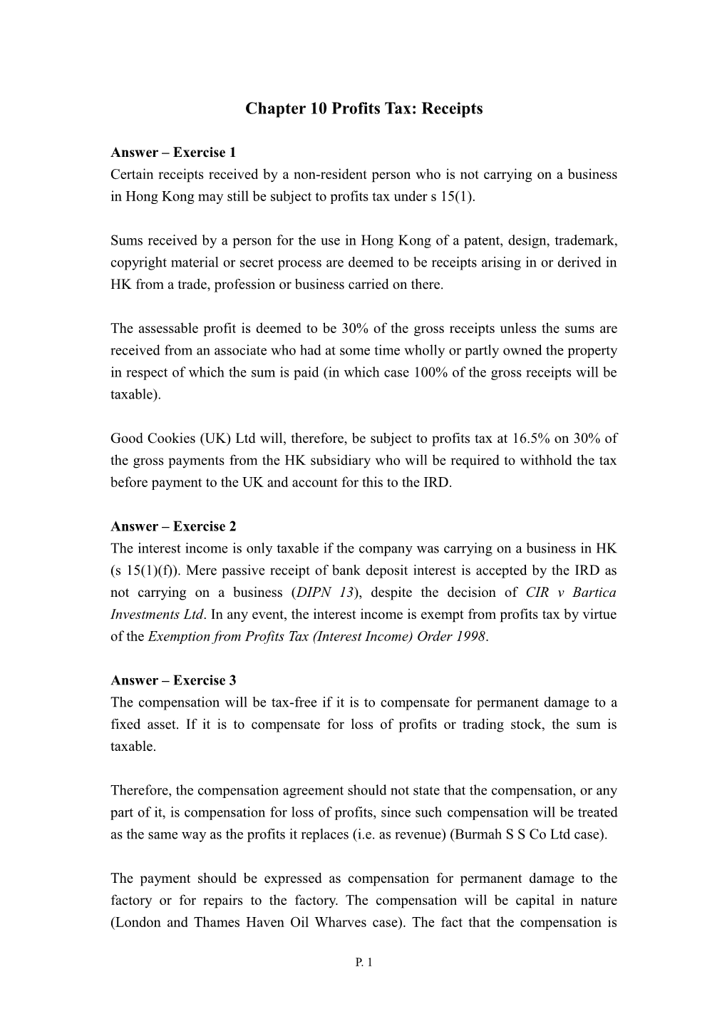 Chapter 3 Salaries Tax: Scope of Charge