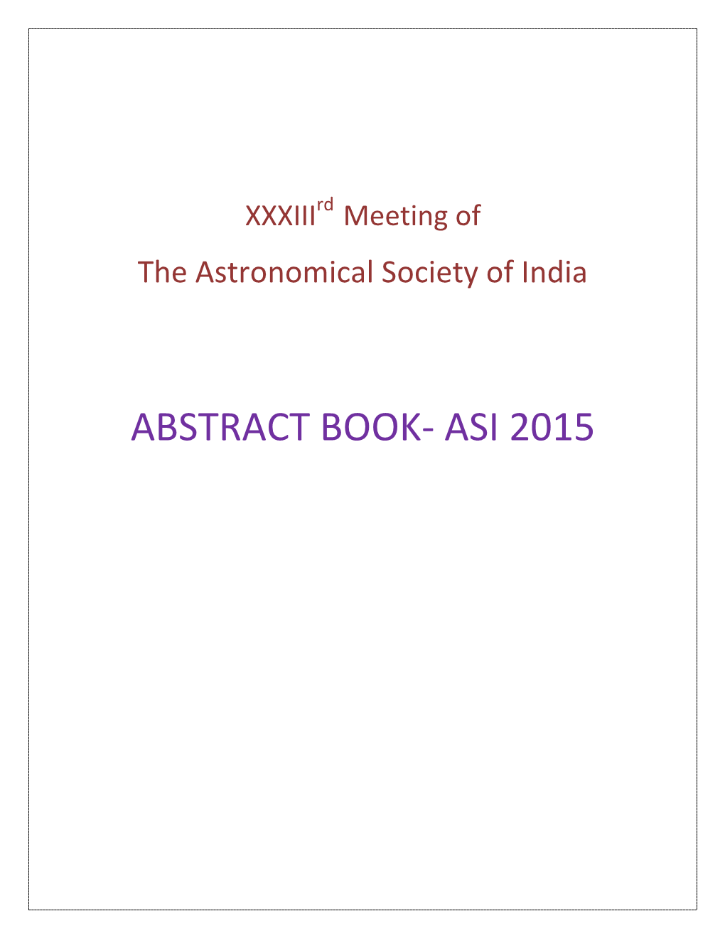 ASI 2015 Abstract Book