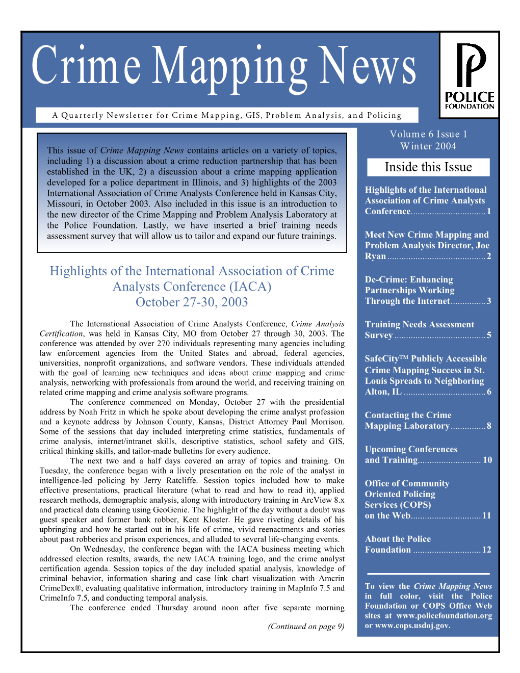 Crime Mapping News