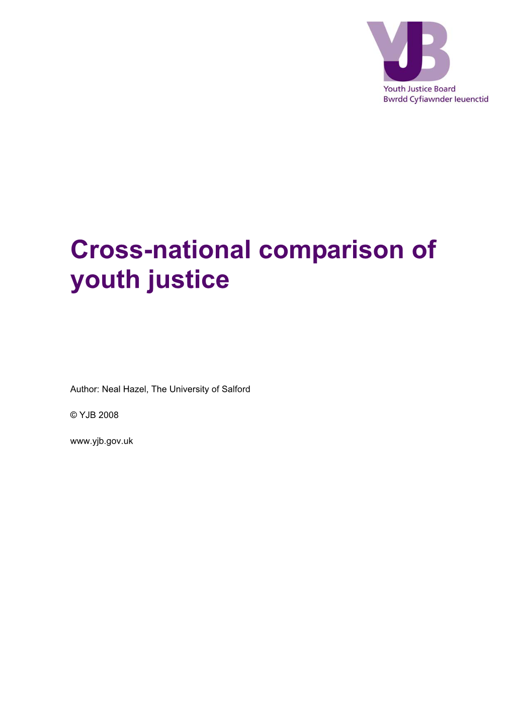 Cross-National Comparison of Youth Justice
