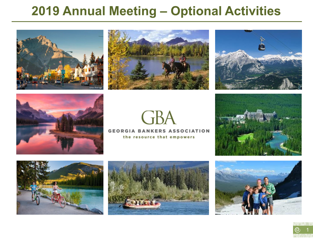 2019 Annual Meeting – Optional Activities