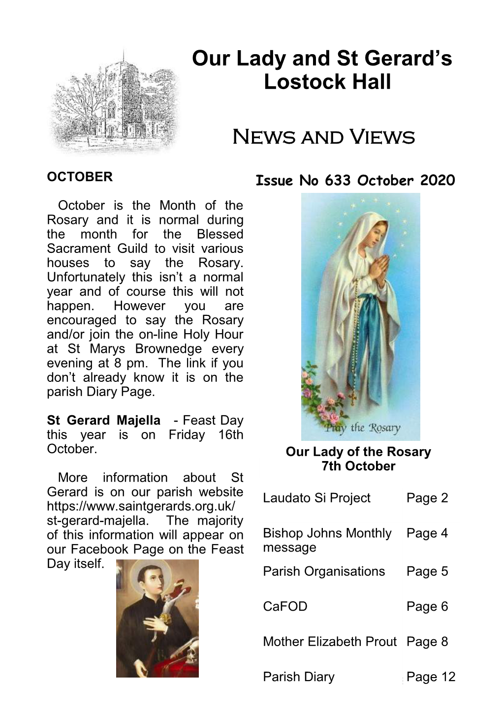 Our Lady and St Gerard's Lostock Hall News and Views
