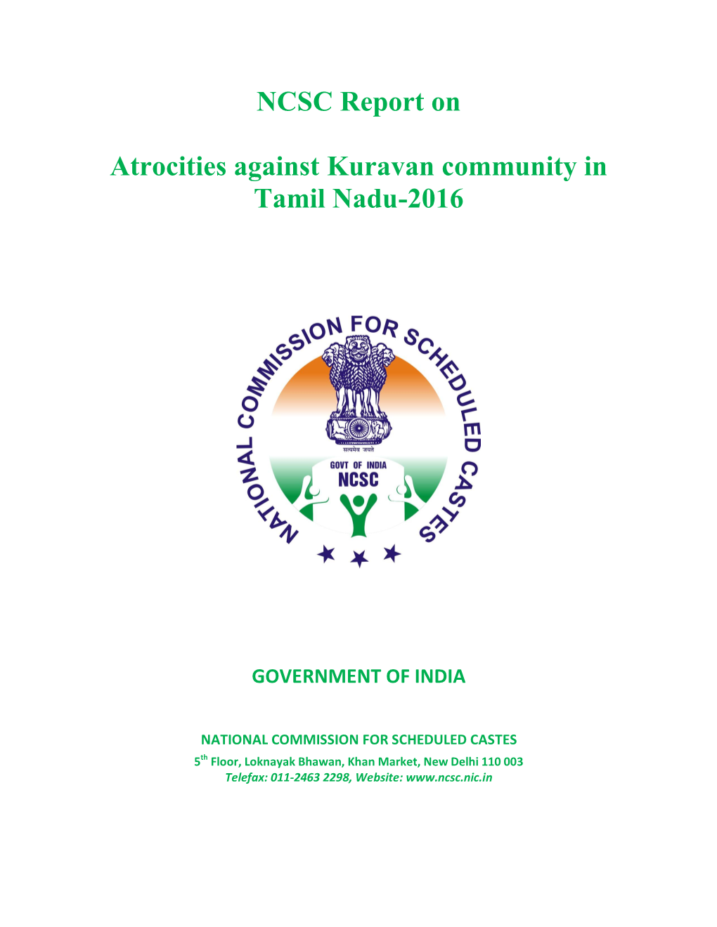 NCSC Report on Atrocities Against Kuravan Community in Tamil Nadu