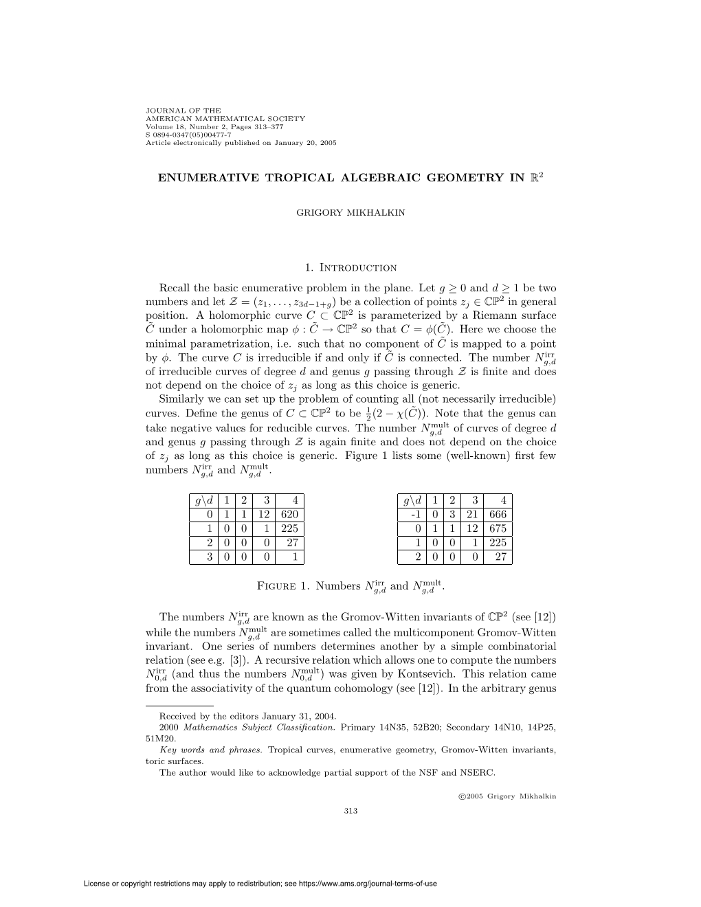 Enumerative Tropical Algebraic Geometry in R2