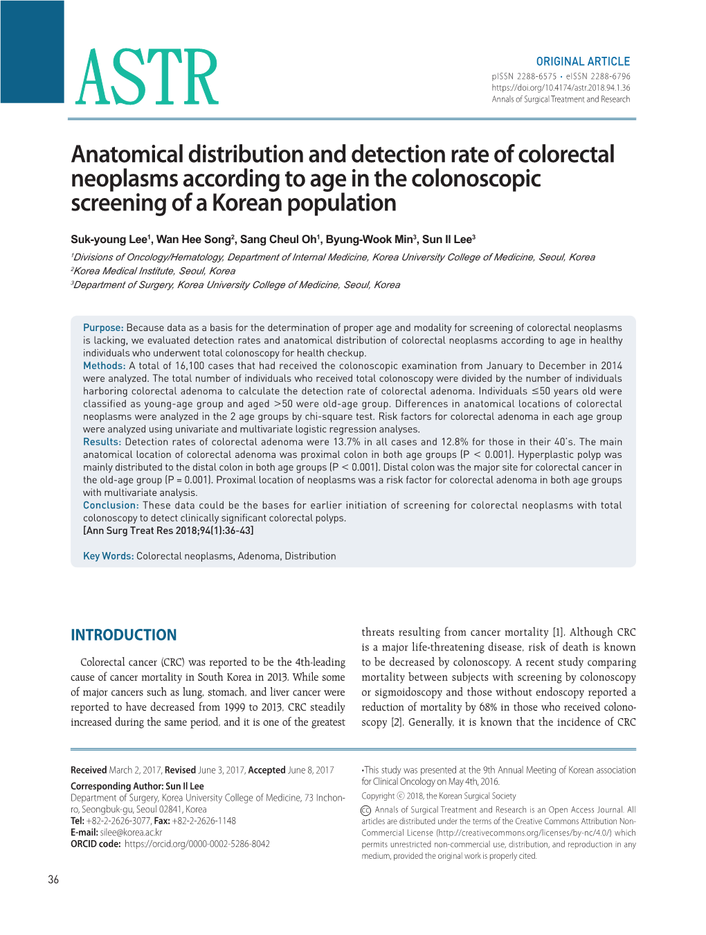 Anatomical Distribution and Detection Rate of Colorectal Neoplasms According to Age in the Colonoscopic Screening of a Korean Population