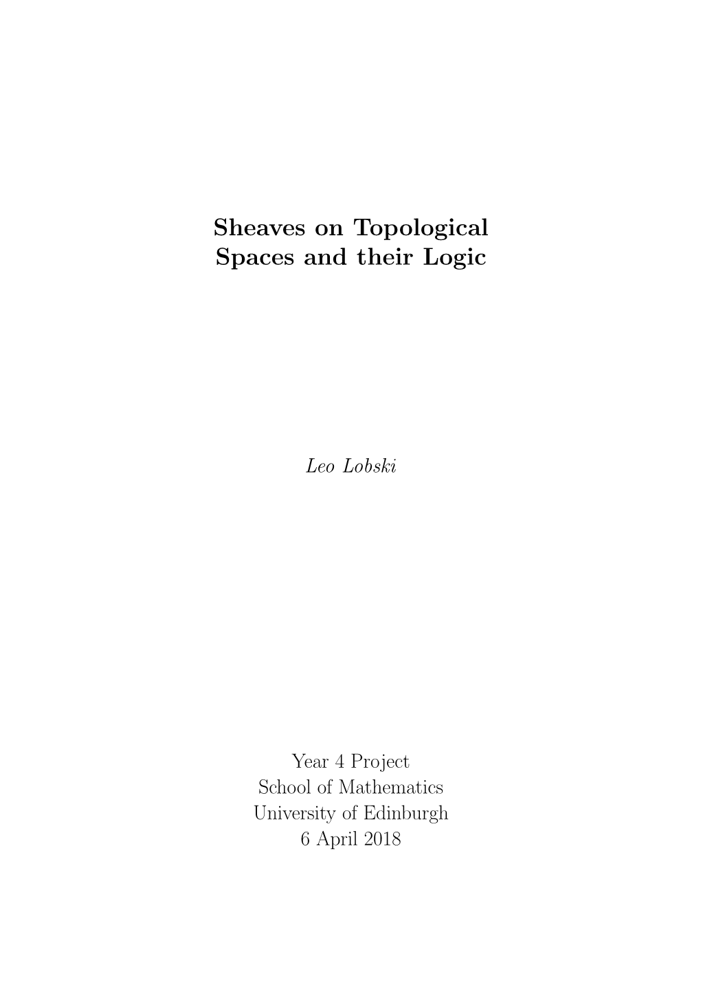 Sheaves on Topological Spaces and Their Logic