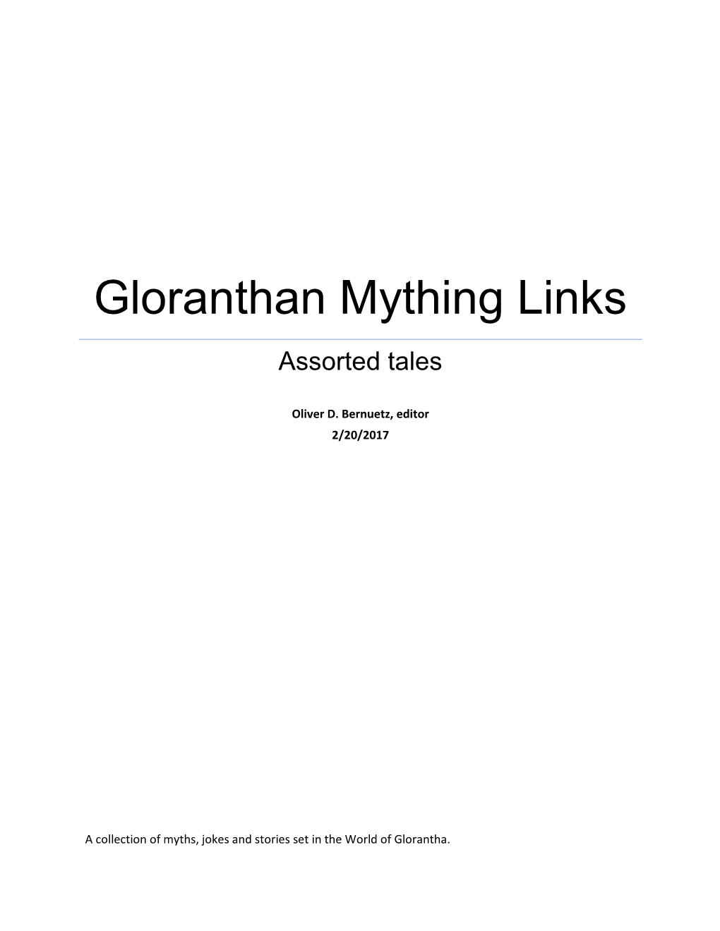 Gloranthan Mything Links Assorted Tales