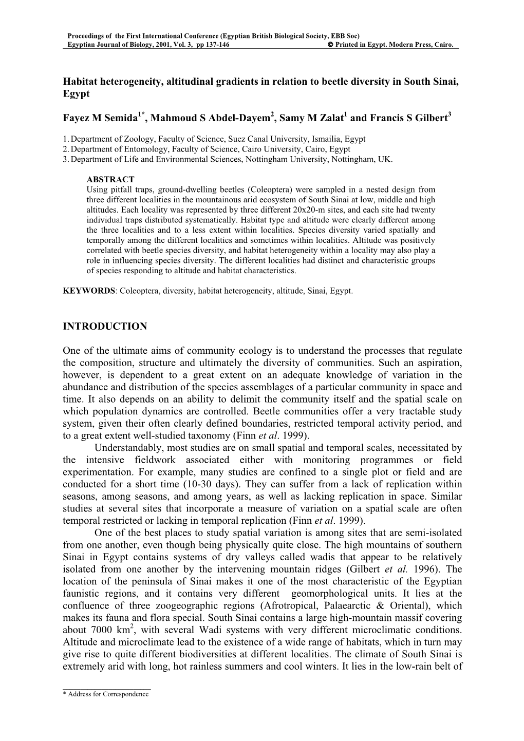 Habitat Heterogeneity, Altitudinal Gradients in Relation to Beetles