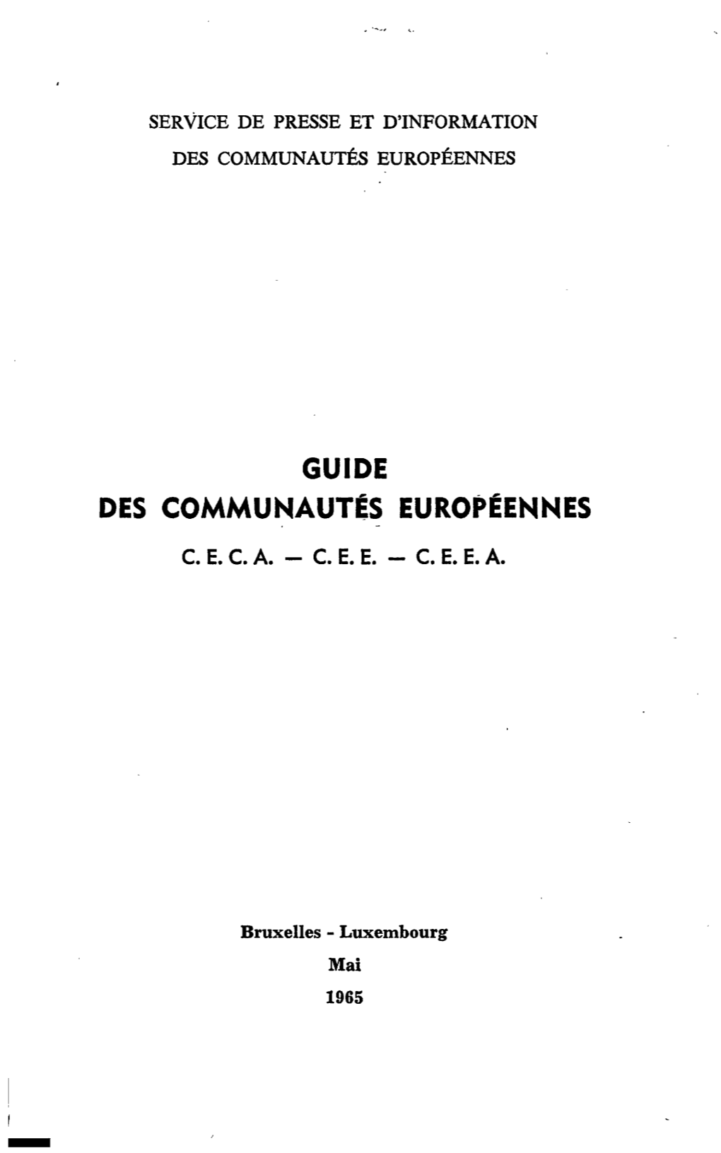 Guide Des Communautés Européennes