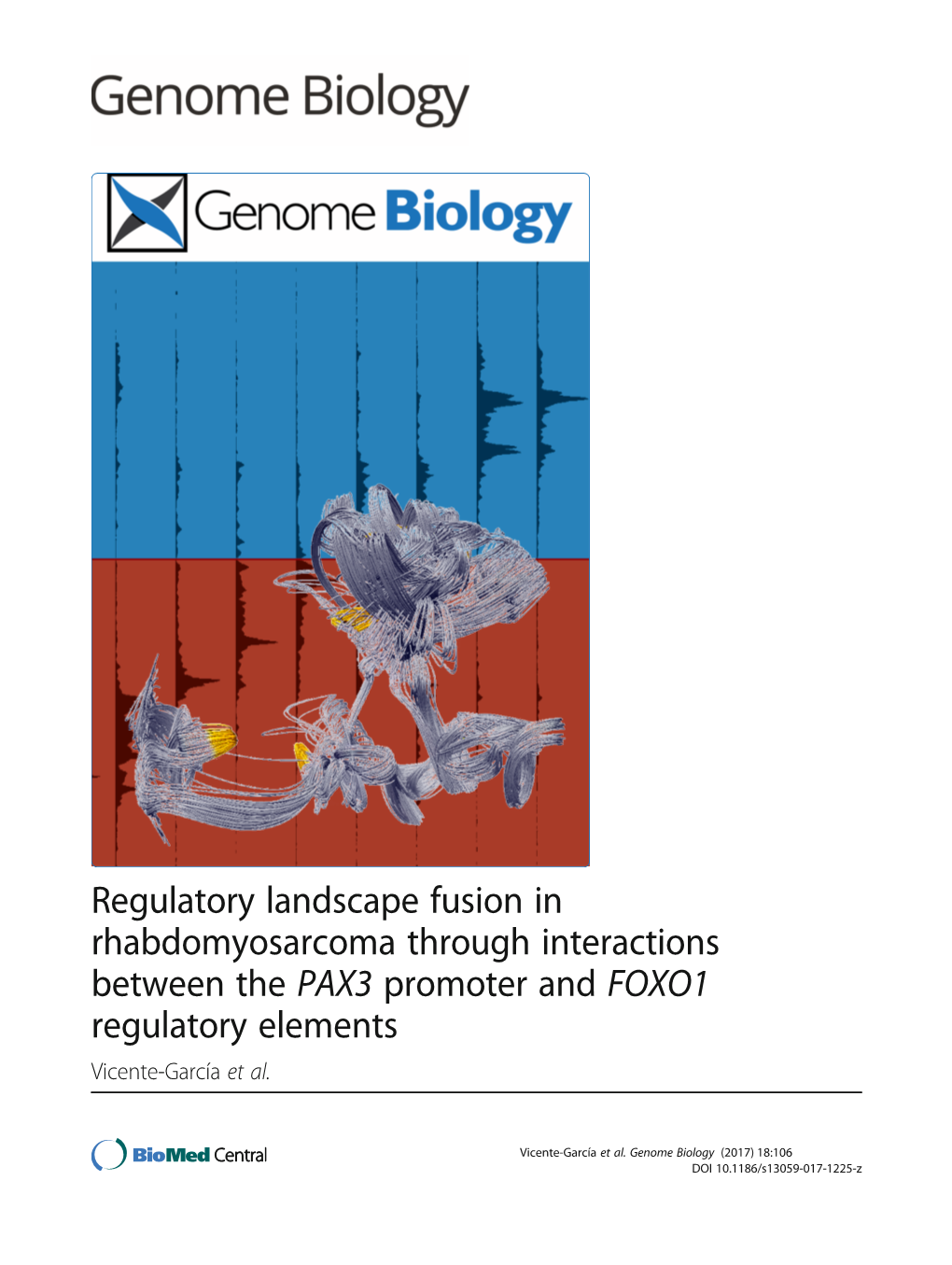 Regulatory Landscape Fusion in Rhabdomyosarcoma Through Interactions Between the PAX3 Promoter and FOXO1 Regulatory Elements Vicente-García Et Al