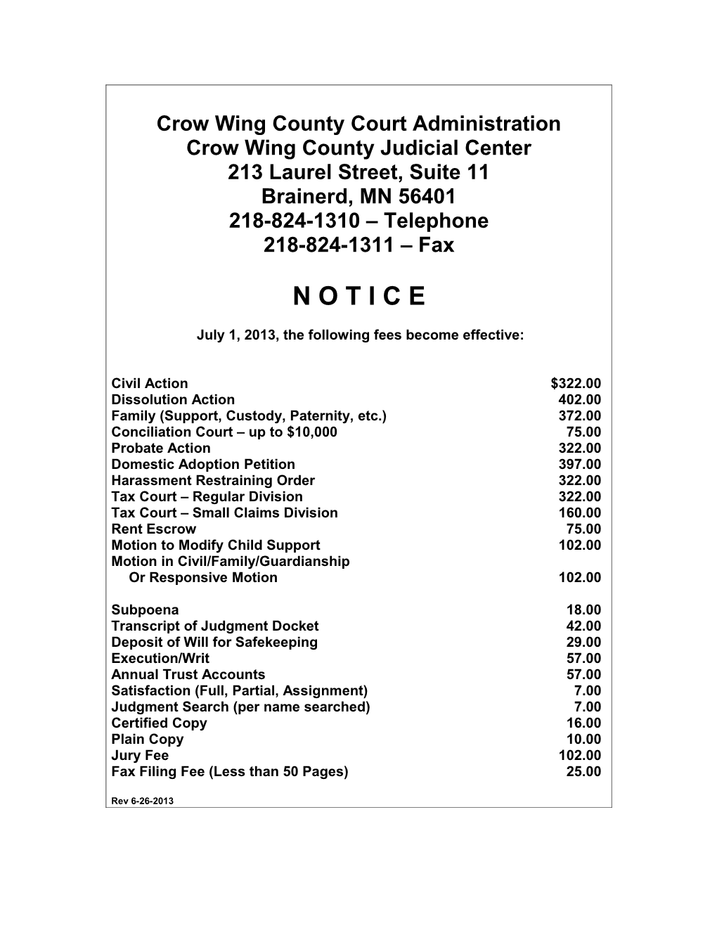 Crow Wing County Court Administration