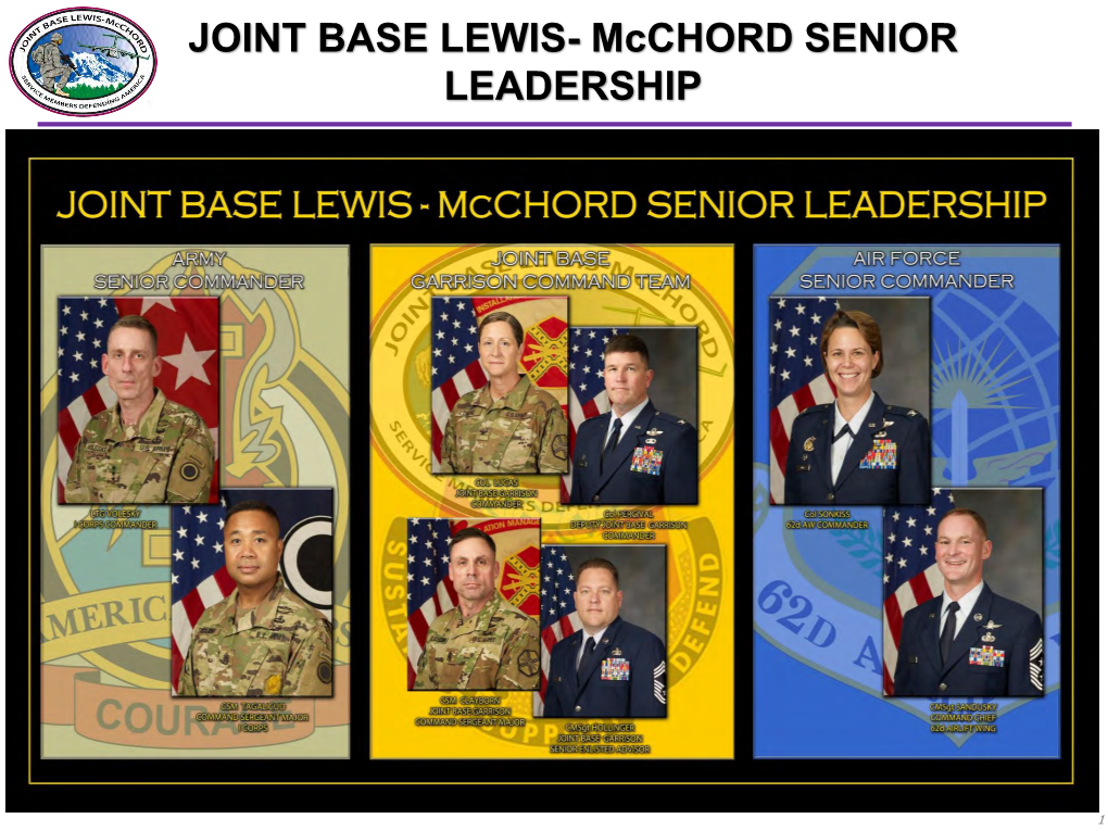 JOINT BASE LEWIS- Mcchord SENIOR LEADERSHIP