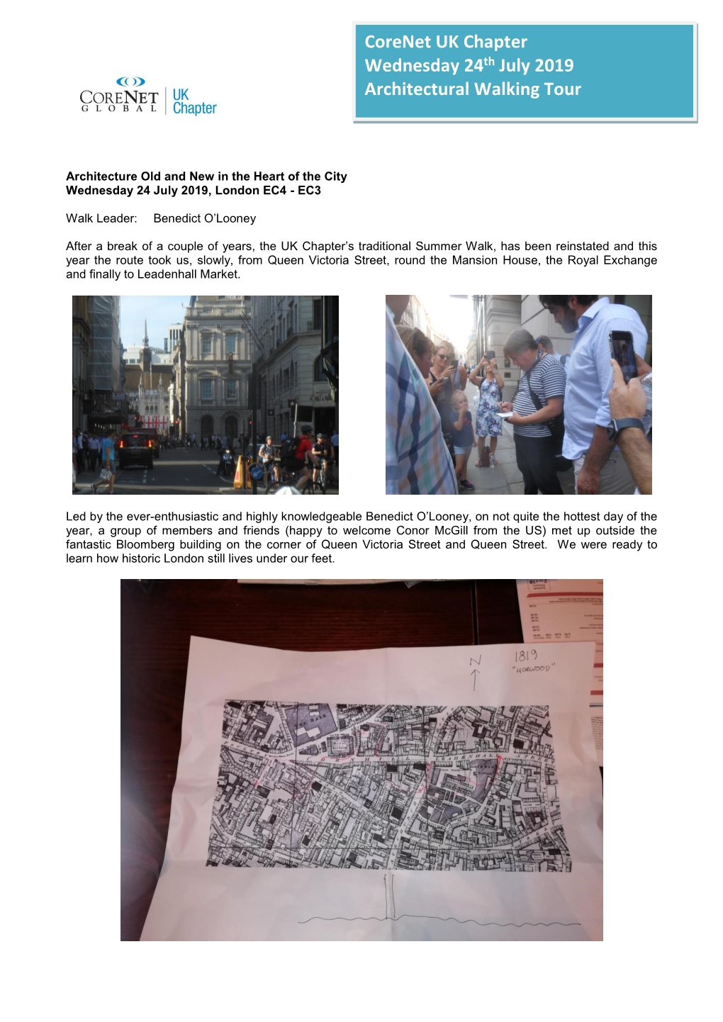 Corenet UK Chapter Wednesday 24Th July 2019 Architectural Walking Tour