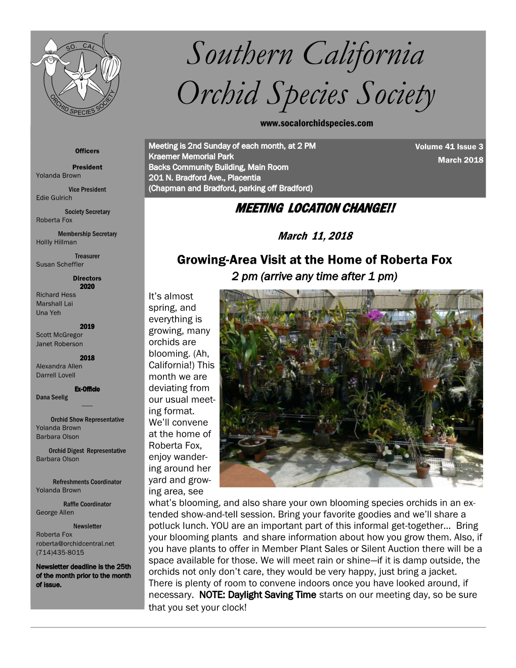 Southern California Orchid Species Society