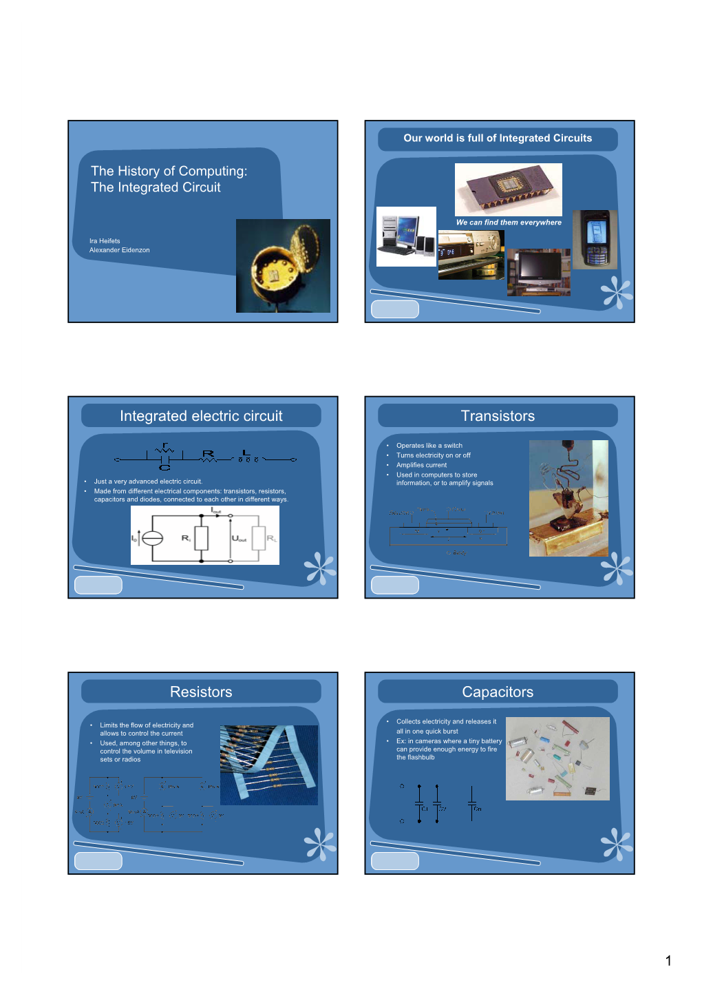 Integrated Electric Circuit Transistors Resistors Capacitors