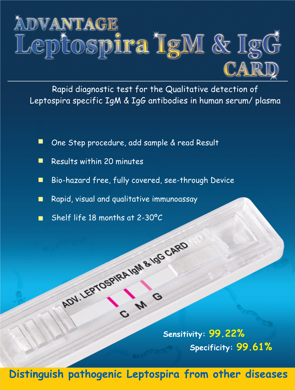 ADVANTAGE LEPTOSPIRA Igm & Igg CARD
