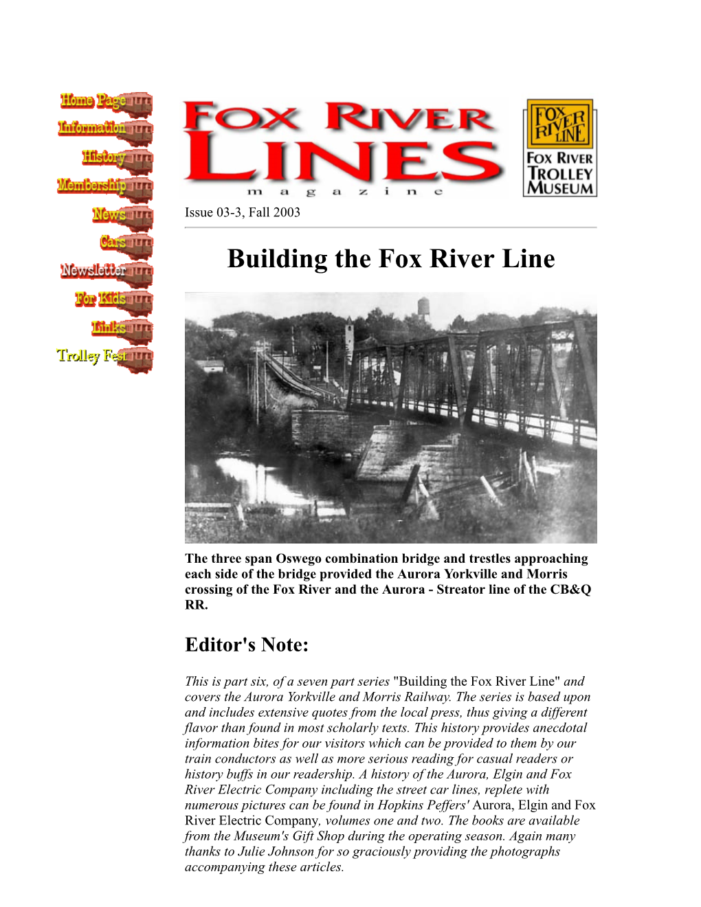 Building the Fox River Line