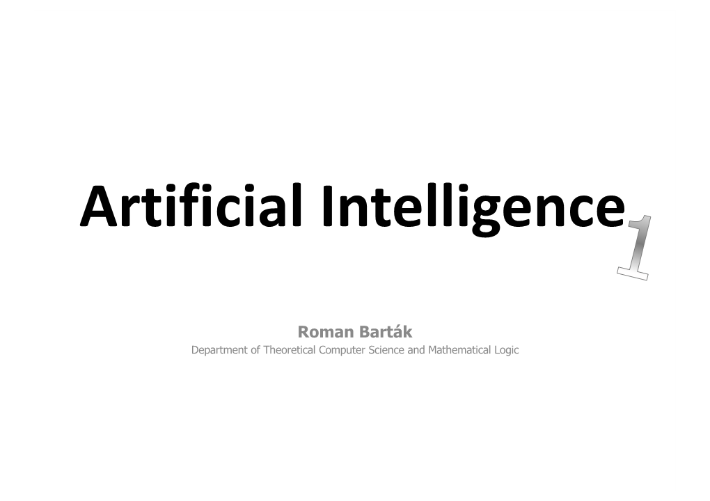 Artificial Intelligence Roman Barták