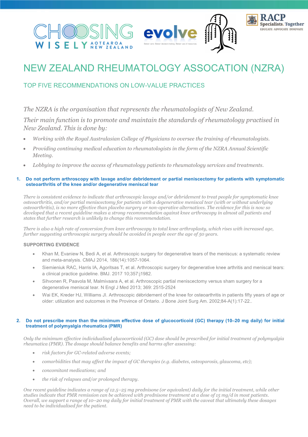 New Zealand Rheumatology Assocation (Nzra)
