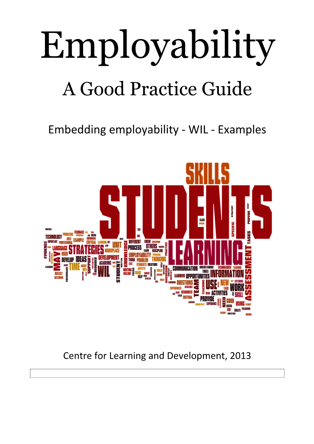 Embedding Employability - WIL - Examples