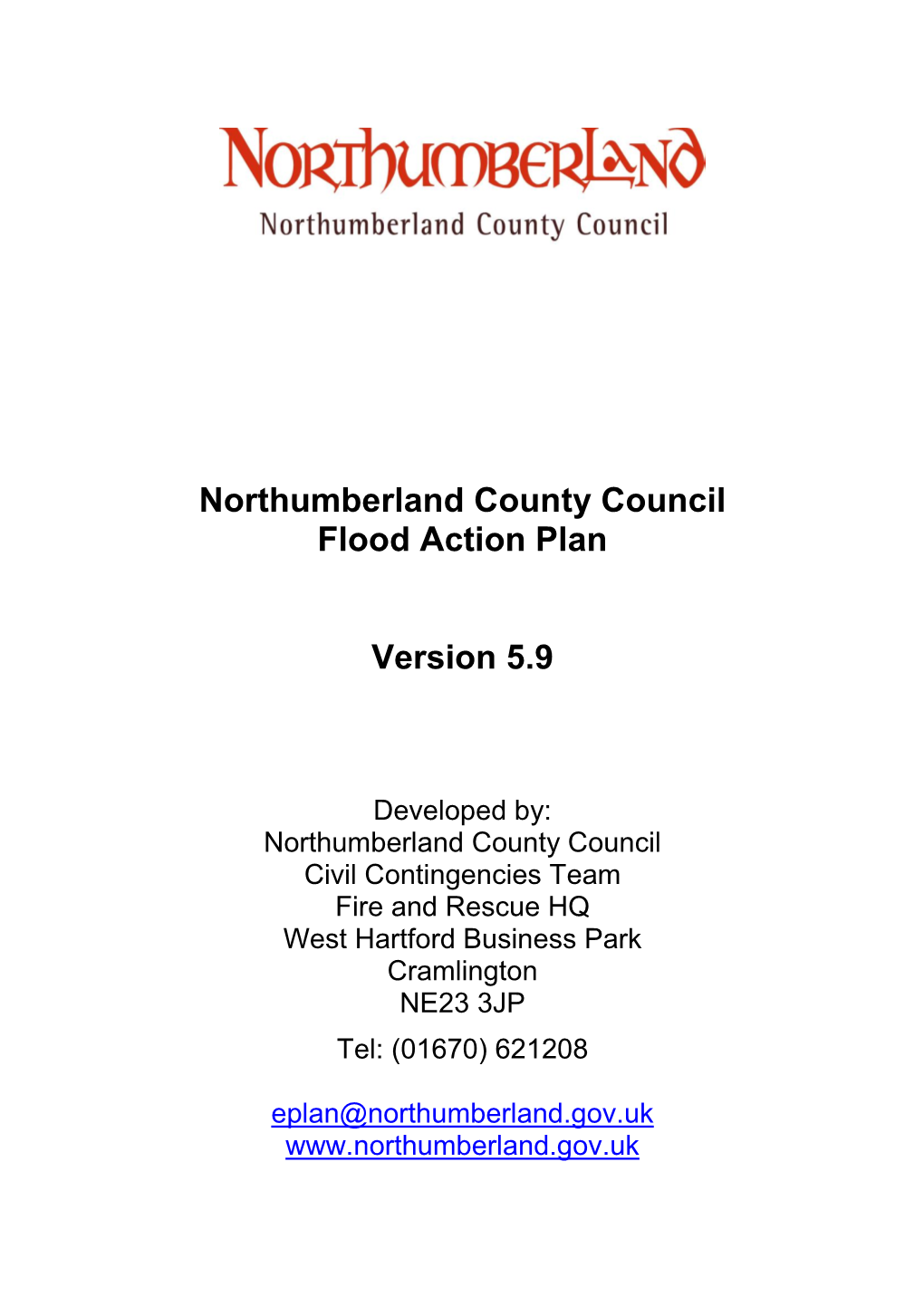 Northumberland Multi Agency Flood Action Plan