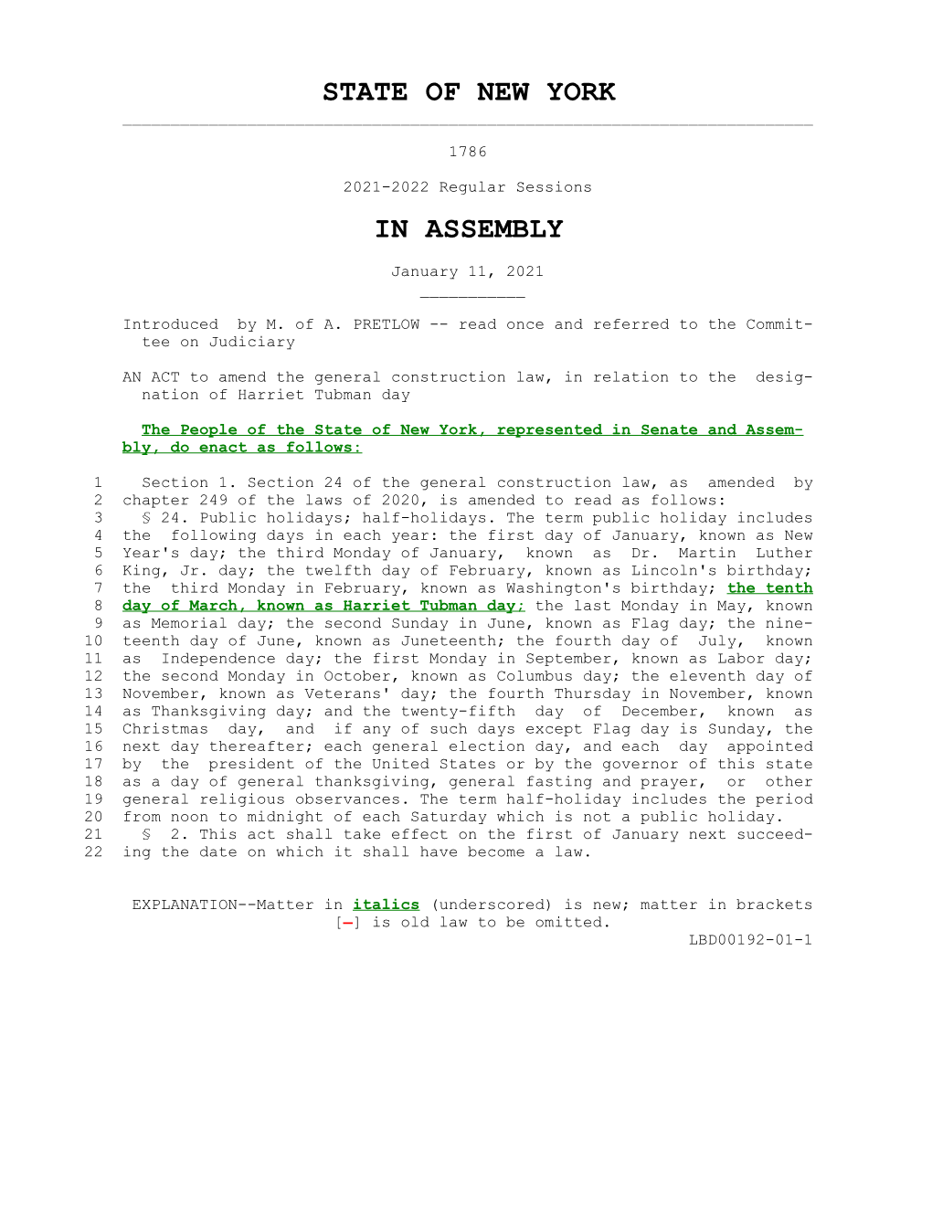 State of New York in Assembly
