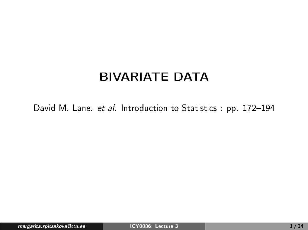 Bivariate Data