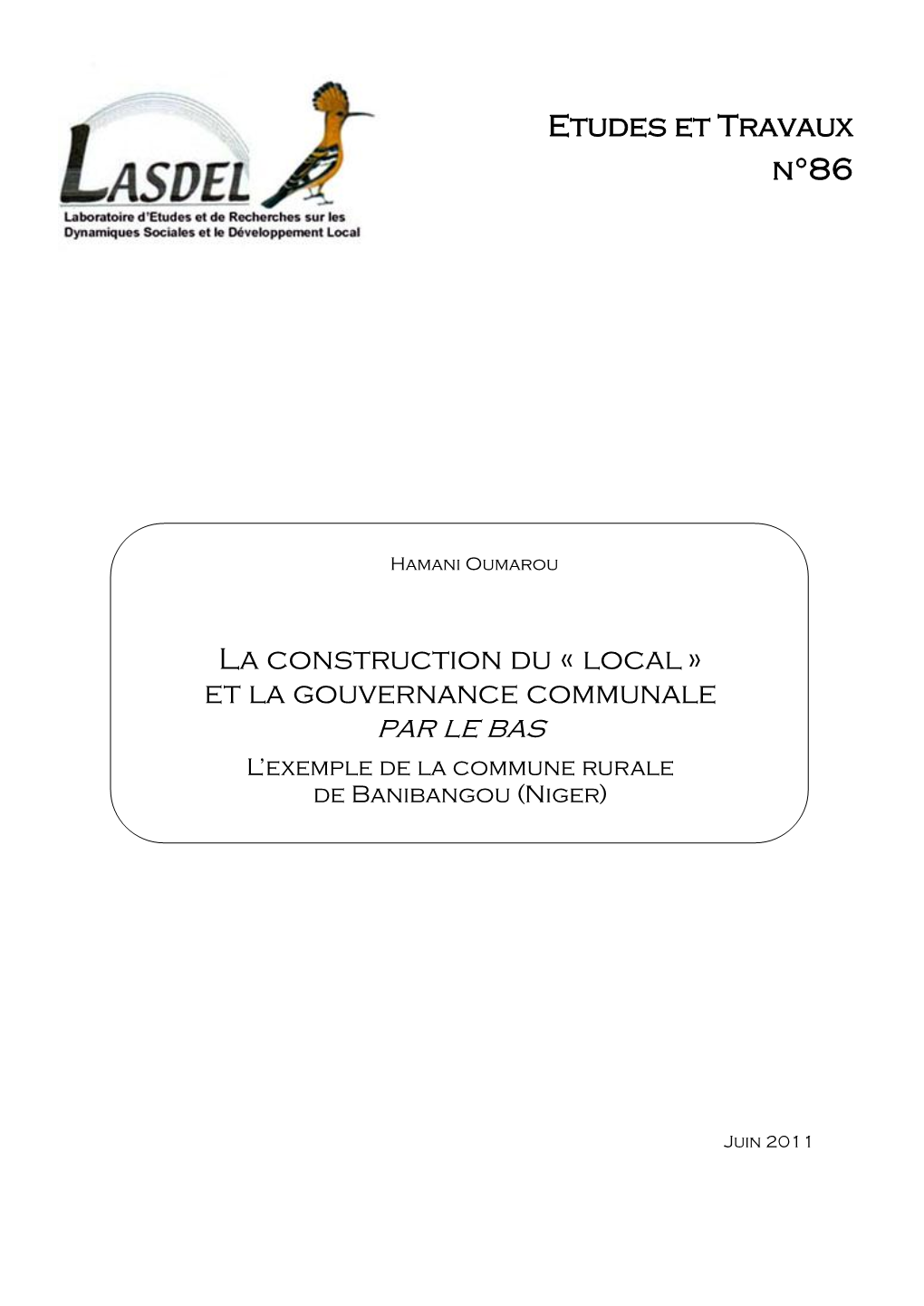 La Construction Du « Local» Et La Gouvernance Communale