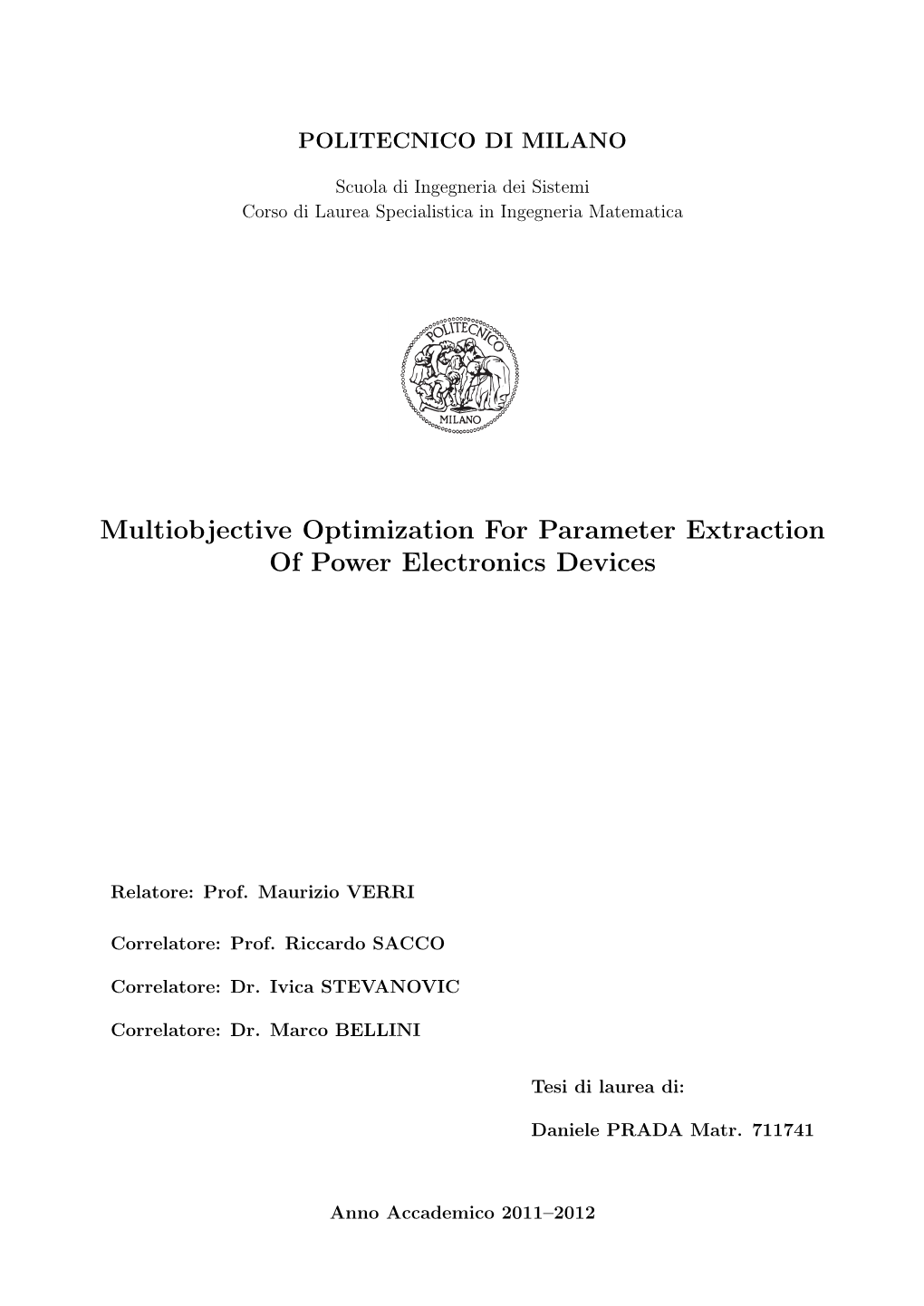 Multiobjective Optimization for Parameter Extraction of Power Electronics Devices
