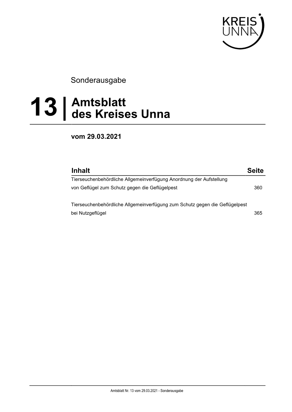 Amtsblatt Des Kreises Unna Kann Einzeln Und Im Abonnement Bezogen Werden