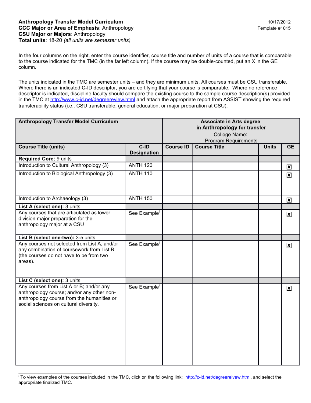 C-ID Discipline Input Groups (Digs) s3