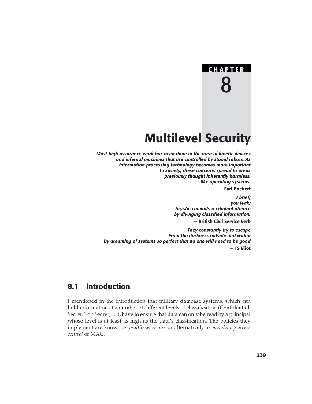 Multilevel Security