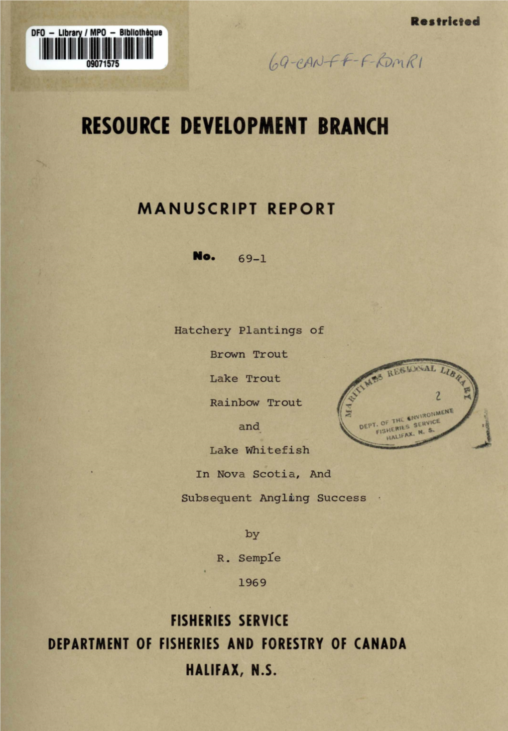 Resource Development Branch