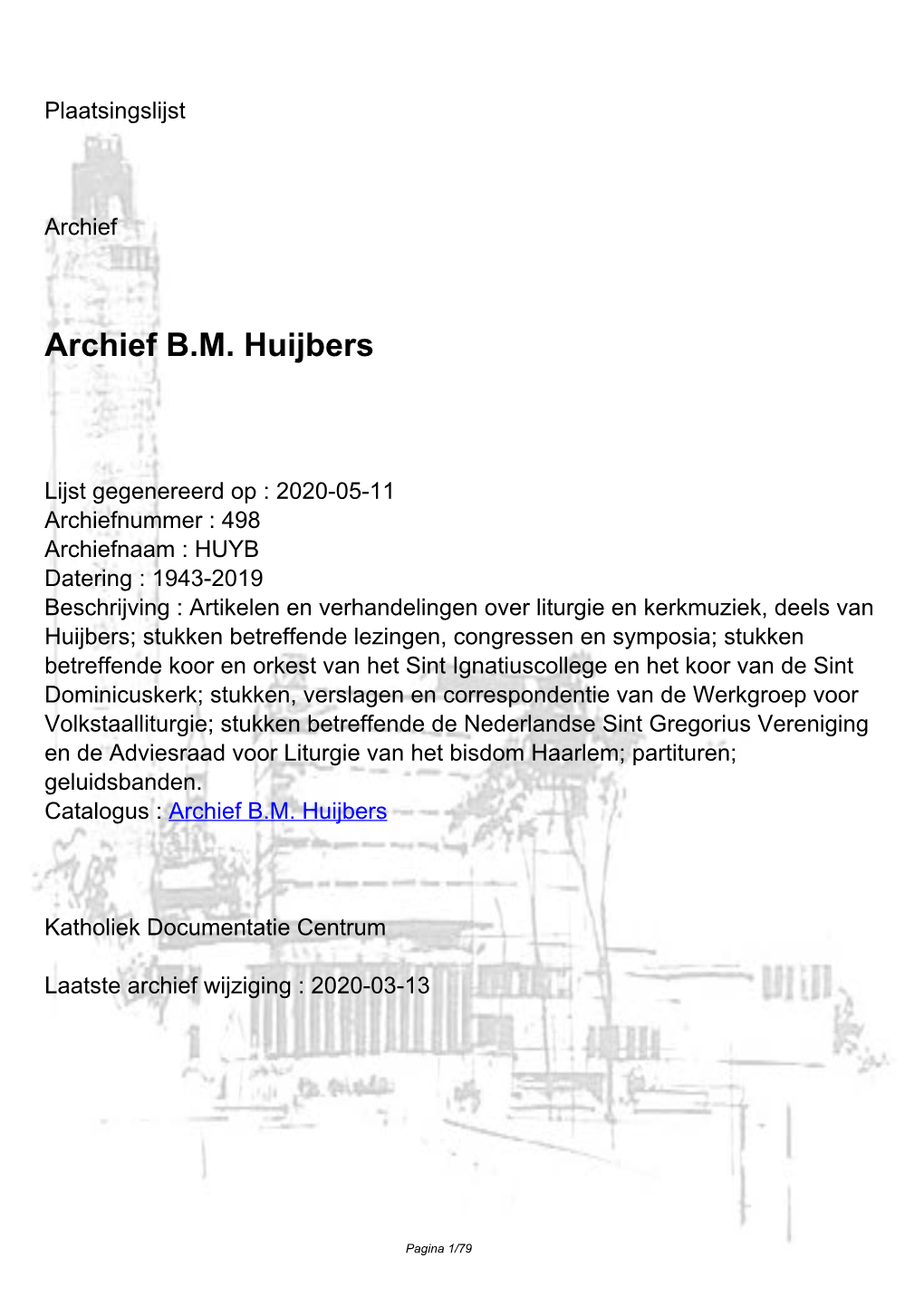 Archief B.M. Huijbers