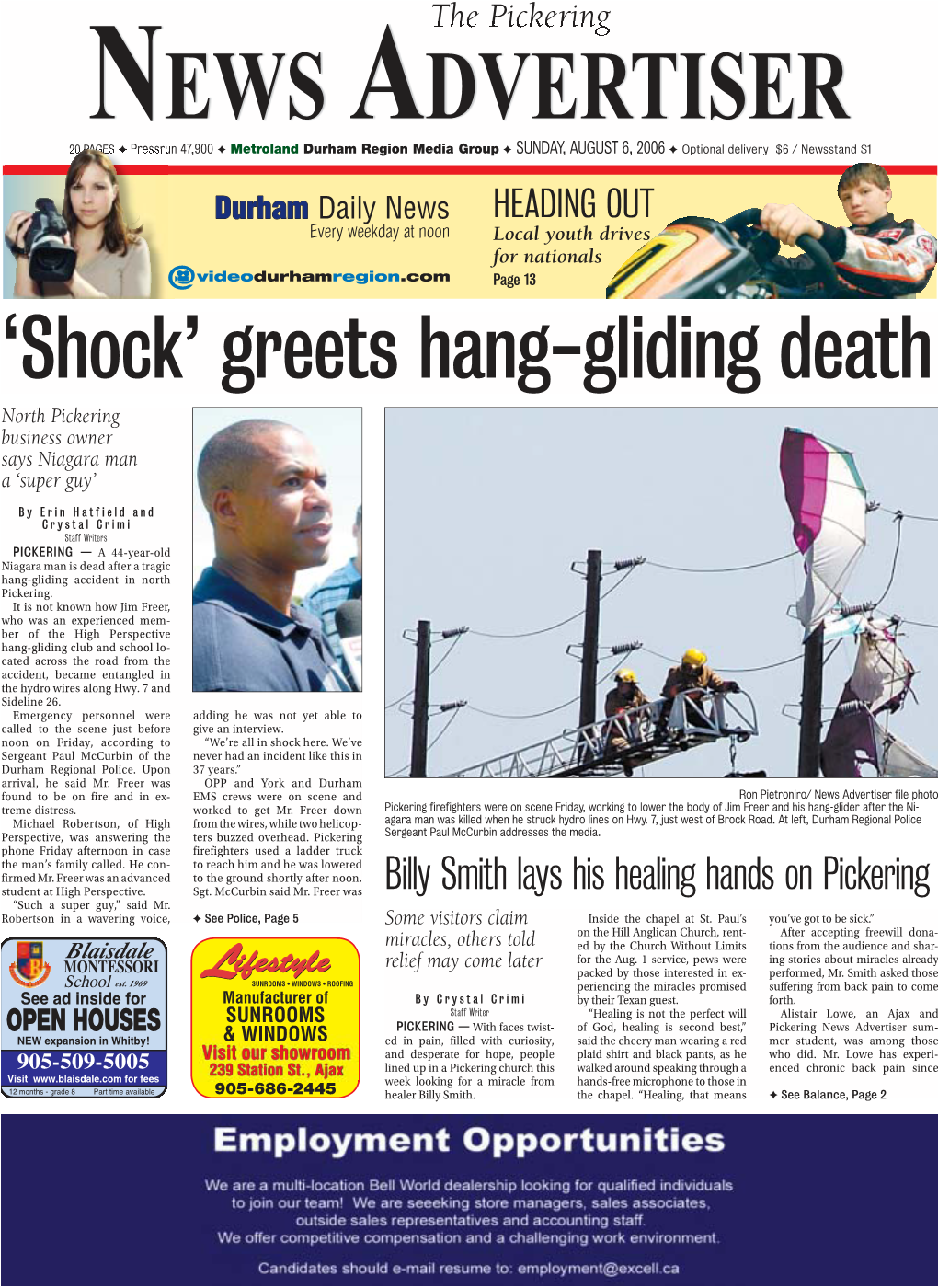 Greets Hang-Gliding Death North Pickering Business Owner Says Niagara Man a ‘Super Guy’