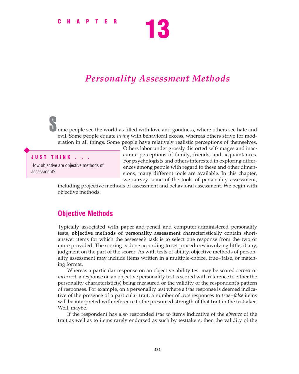 Personality Assessment Methods