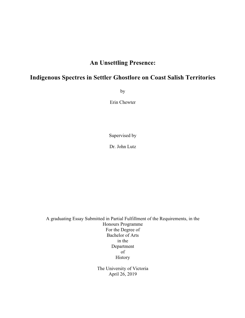 Indigenous Spectres in Settler Ghostlore on Coast Salish Territories