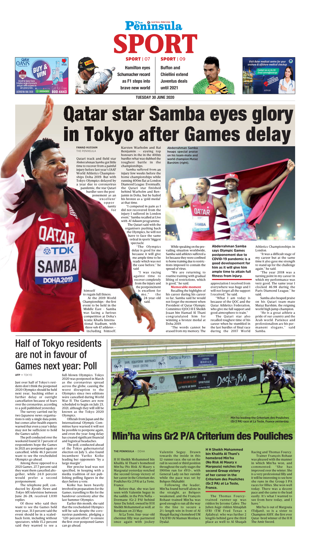 Qatar Star Samba Eyes Glory in Tokyo After Games Delay