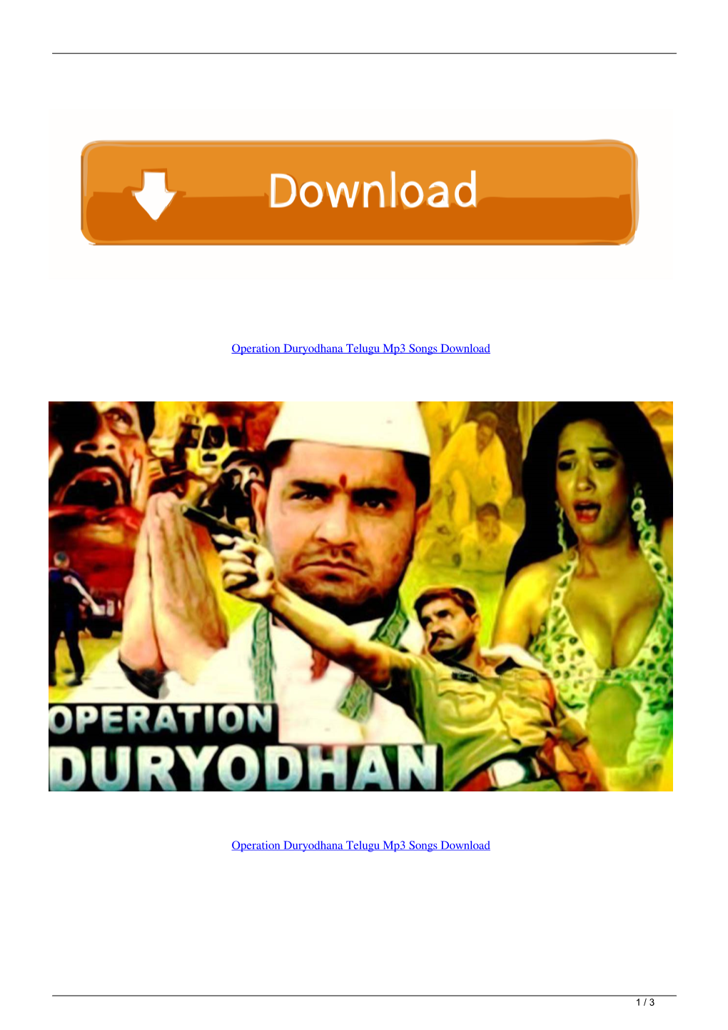 Operation Duryodhana Telugu Mp3 Songs Download