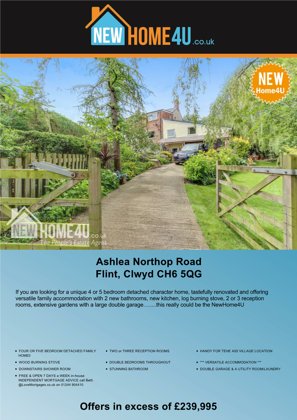 Ashlea Northop Road Flint, Clwyd CH6 5QG