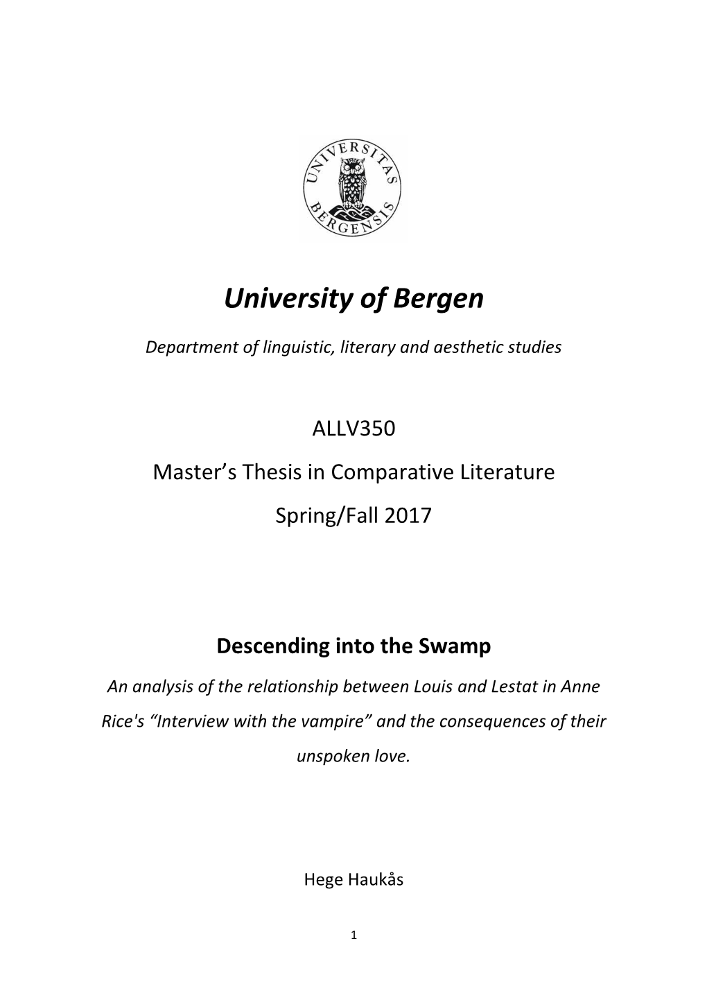 Master Thesis