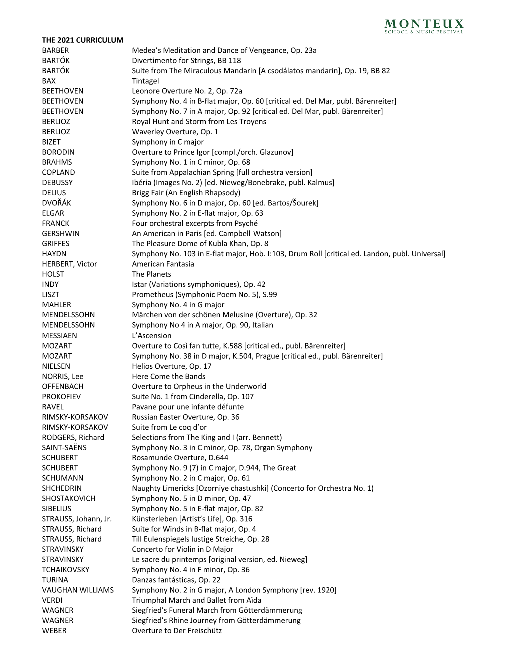 Download 2021 Curriculum