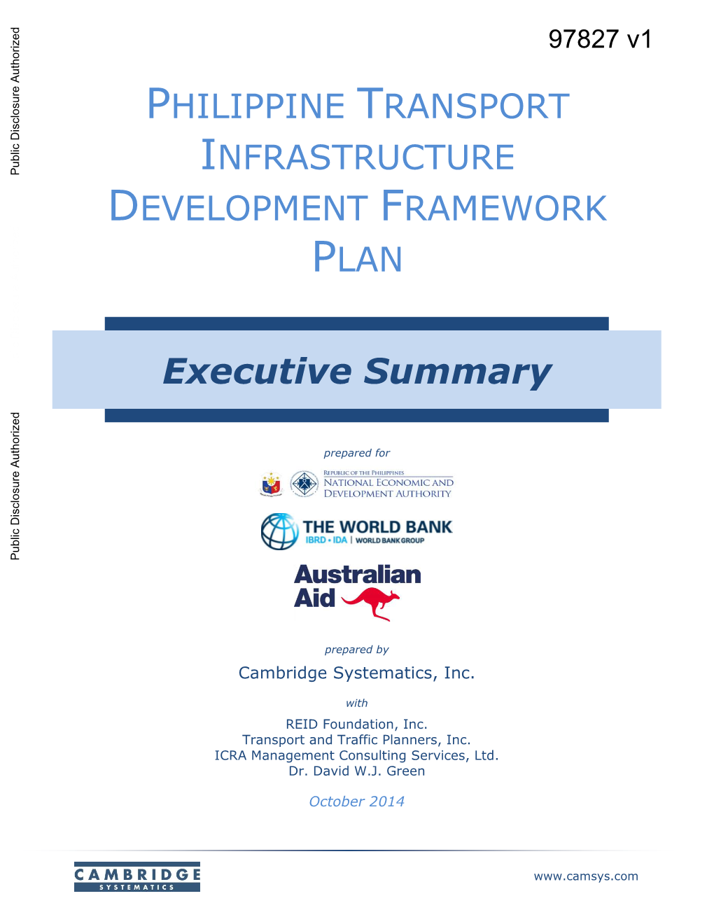 Philippine Transport Infrastructure Development Framework Plan (Framework Plan)